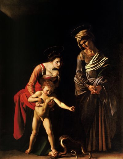 Caravaggio michelangelo merisi the madonna and child with st. anne