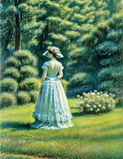 Leonardo Signature a woman in a park by Claude Monet Impressio 0