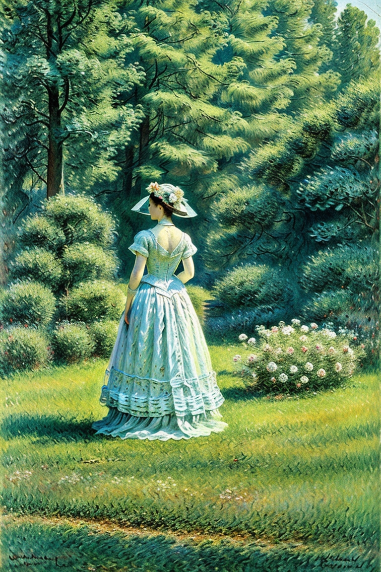 Leonardo Signature a woman in a park by Claude Monet Impressio 0