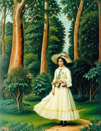 Leonardo Signature a woman in a park by Henri Rousseau 1