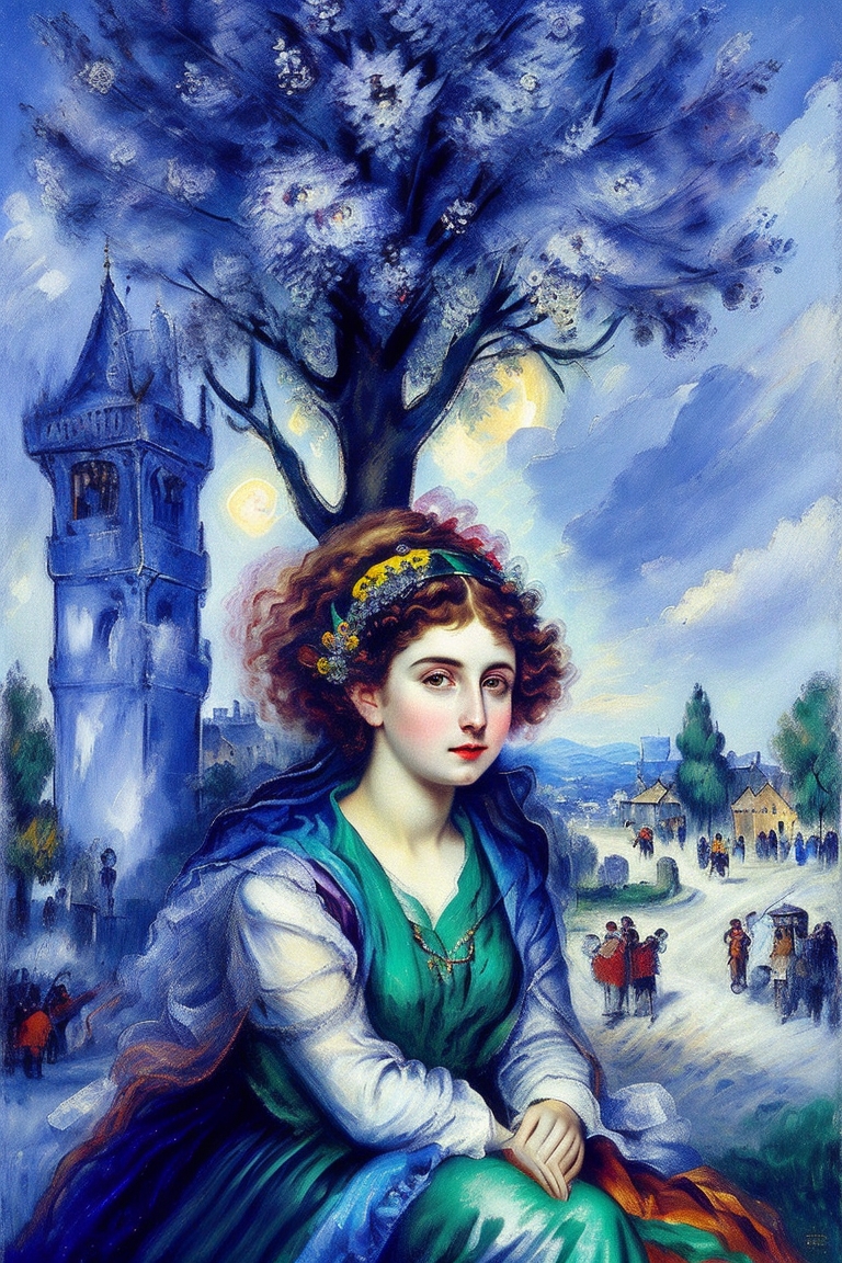 Leonardo Signature a woman in a park by Marc Chagall 0