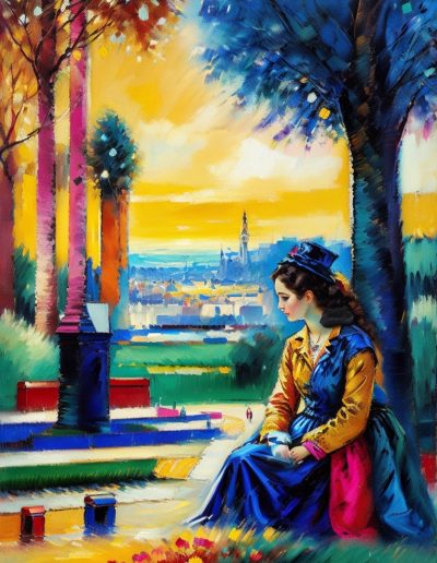 Leonardo Signature a woman in a park by Wassily Kandinsky 1