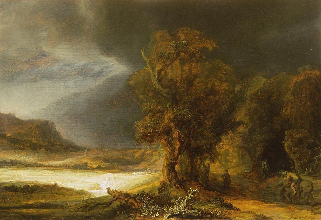 rembrandt krajobraz z milosiernym samarytaninem original